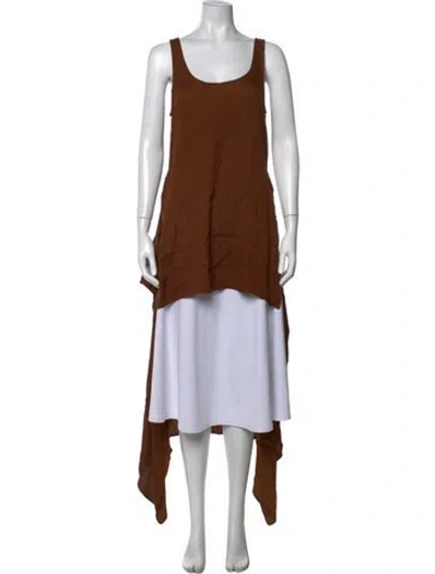 Pre-owned Anemos Scoop Neck Sleeveless Top In Brown