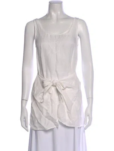Pre-owned Anemos Scoop Neck Sleeveless Top In White
