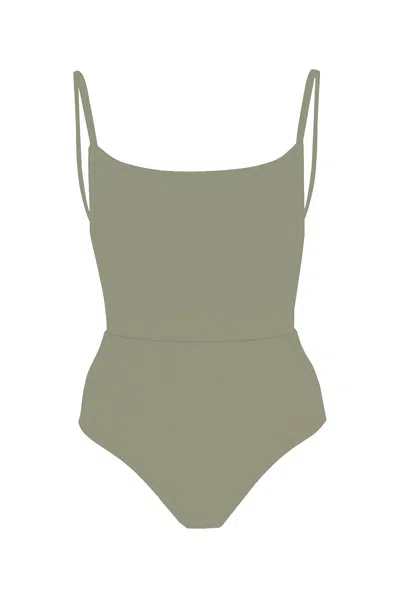 Anemos Square Neck Open Back One-piece In Laurel