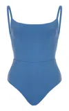 Anemos Square-neck Open-back One-piece Swimsuit In Blue