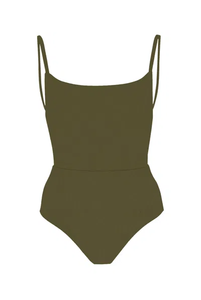 Anemos Square Neck Open Back One-piece In Green