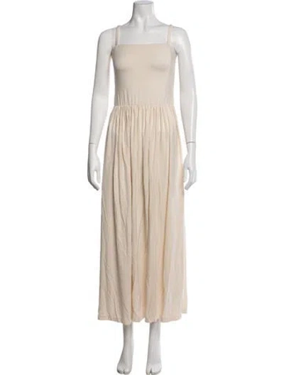 Pre-owned Anemos Square Neckline Long Dress In Neutrals
