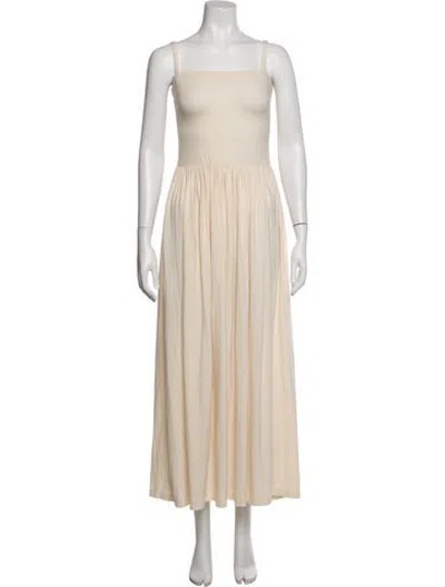 Pre-owned Anemos Square Neckline Long Dress In Neutrals