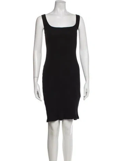 Pre-owned Anemos Square Neckline Mini Dress In Black