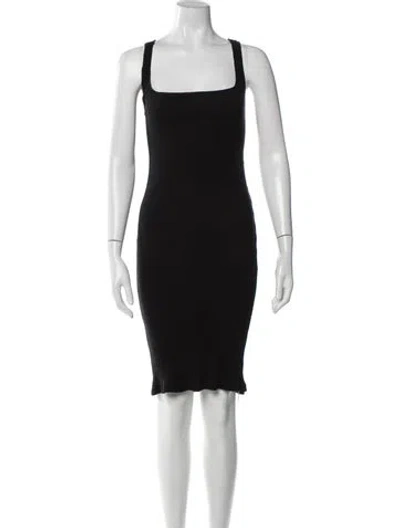 Pre-owned Anemos Square Neckline Mini Dress In Black