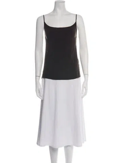 Pre-owned Anemos Square Neckline Sleeveless Top In Black