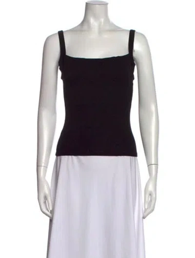 Pre-owned Anemos Square Neckline Sleeveless Top In Black