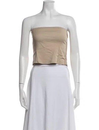 Pre-owned Anemos Strapless Crop Top In Brown