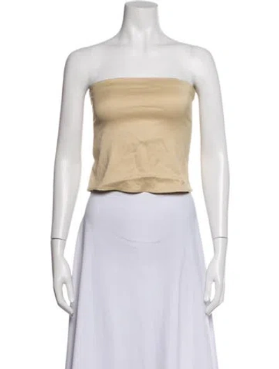 Pre-owned Anemos Strapless Crop Top In Neutrals