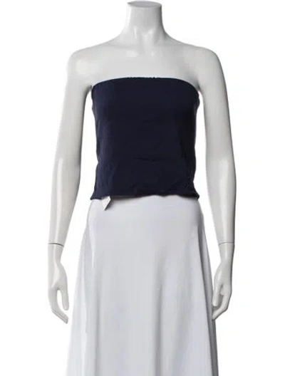 Pre-owned Anemos Strapless Crop Top In White