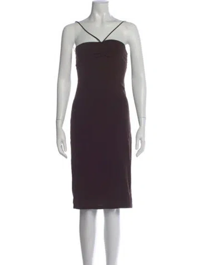 Pre-owned Anemos Strapless Knee-length Dress In Purple