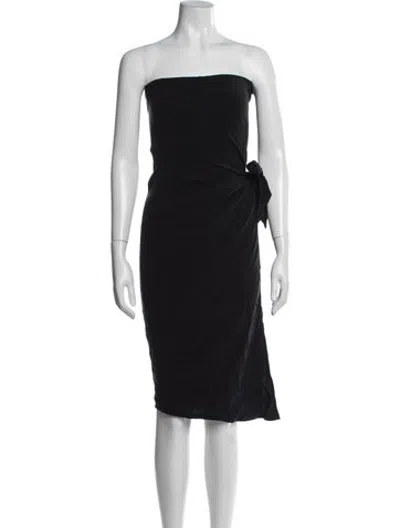 Pre-owned Anemos Strapless Knee-length Dress W/ Tags In Black