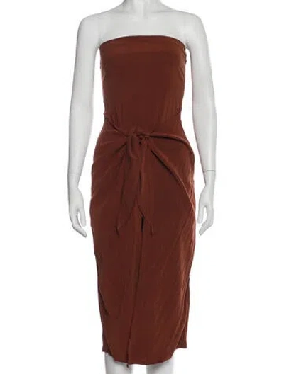 Pre-owned Anemos Strapless Knee-length Dress W/ Tags In Brown