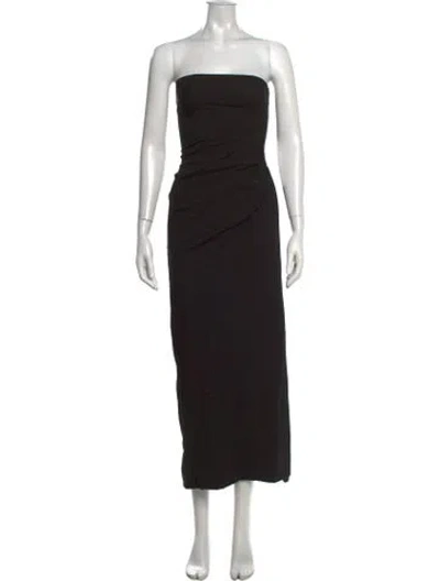 Pre-owned Anemos Strapless Long Dress In Black