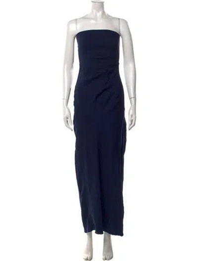 Pre-owned Anemos Strapless Long Dress In Blue
