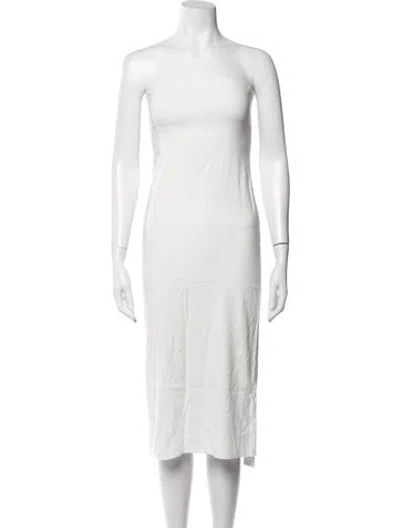 Pre-owned Anemos Strapless Midi Length Dress W/ Tags In White