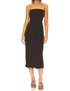 Anemos Strapless Tie Back Dress In Brown In Brown