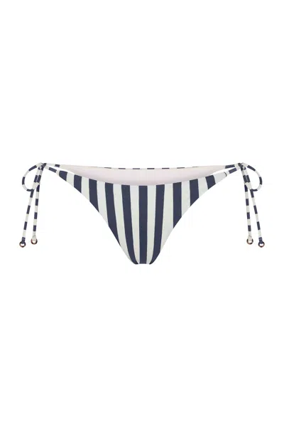 Anemos String Tie Bikini Bottom In Marine Vertical Stripes