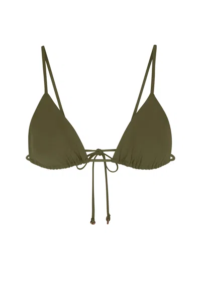 Anemos String Triangle Bikini Top In Green