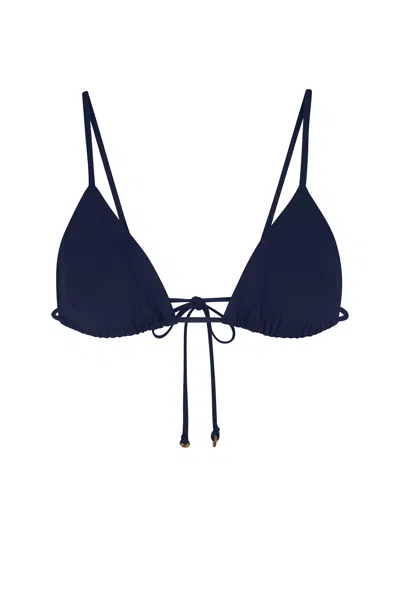 Anemos String Triangle Bikini Top In Navy