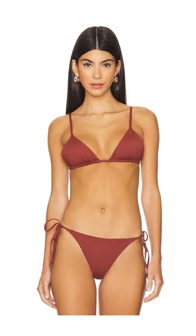 Anemos String Triangle Bikini Top In Umber