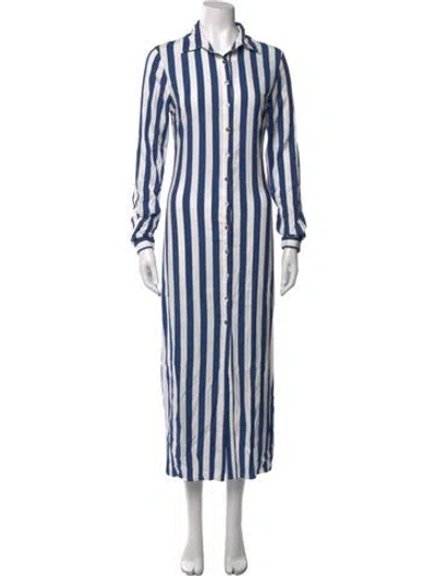 Pre-owned Anemos Striped Long Dress W/ Tags In Blue