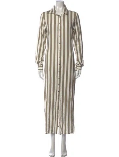 Pre-owned Anemos Striped Long Dress W/ Tags In Neutrals