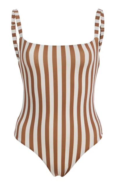 Anemos Striped One-piece Swimsuit In Brown