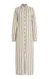 Anemos Striped Twill Maxi Shirt Dress