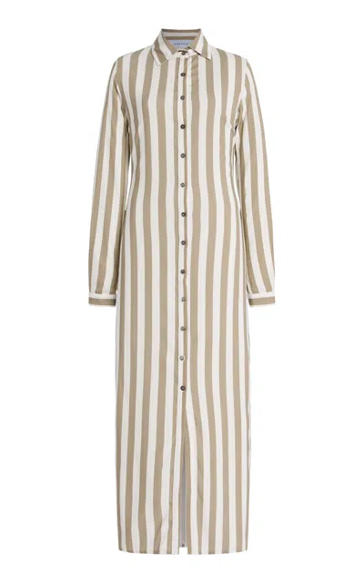 Anemos Striped Twill Maxi Shirt Dress