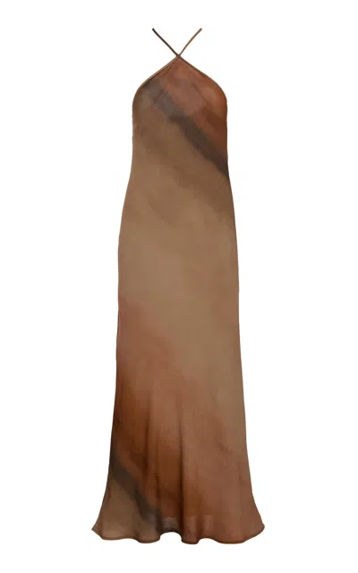 Anemos The Bias-cut Midi Dress In Brown