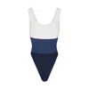 Anemos The Hume One-piece Swimsuit In White,azure,navy