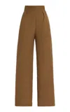 Anemos The Keaton Linen-blend Wide-leg Pants In Brown