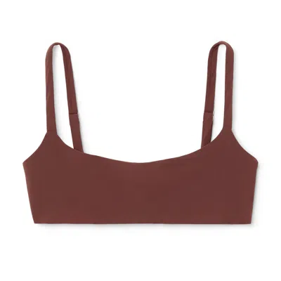 Anemos The Square-neck Bikini Top In Umber