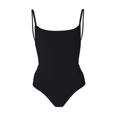 Anemos The Square Neck Open Back One-piece In Black