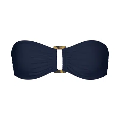 Anemos Tortoise Bandeau Bikini Top In Navy