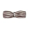 Anemos Tortoise Bandeau Bikini Top In Espresso & White Horizontal Stripe