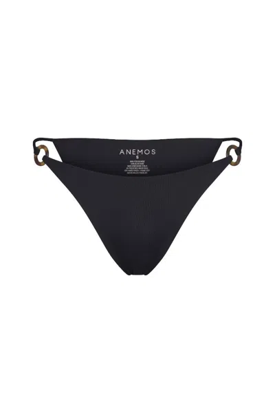 Anemos Tortoise Ring String Tie Bikini Bottom In Black