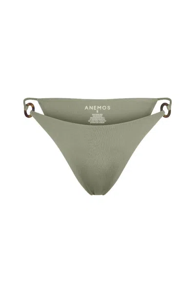 Anemos Tortoise Ring String Tie Bikini Bottom In Green