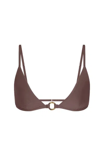 Anemos Tortoise Ring Triangle Bikini Top In Brown