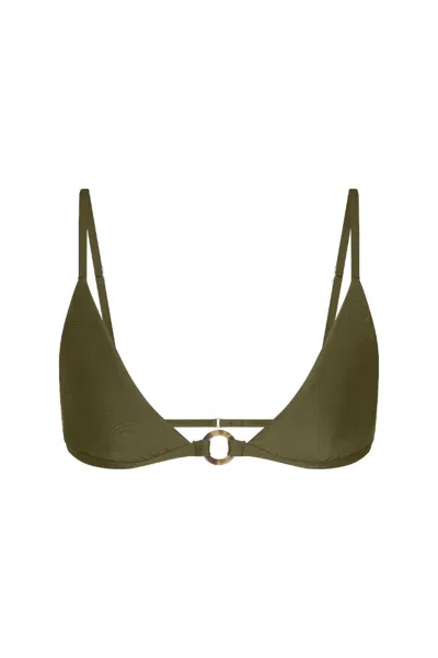 Anemos Tortoise Ring Triangle Bikini Top In Green