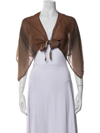 Pre-owned Anemos V-neck Sleeveless Top In Brown