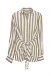 Anemos Women's L. A. Button Down Mini Dress In Natural & White Stripe In Multi