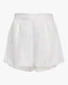 Anemos The High-waisted Linen-blend Short Shorts In White