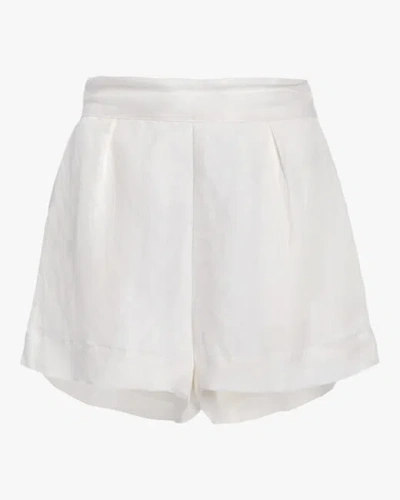 Anemos The High-waisted Linen-blend Short Shorts In White