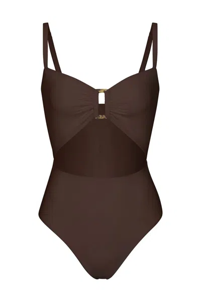 Anemos The Tortoise Cutout One-piece In Espresso