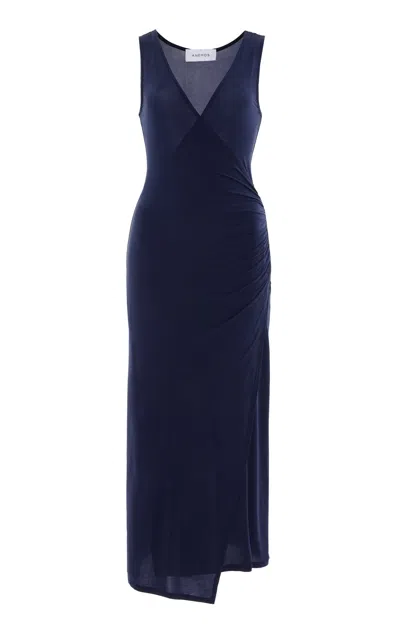 Anemos Wrap-effect Dress In Blue