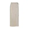 Anemos Wrap Maxi Skirt In Natural & White Stripe
