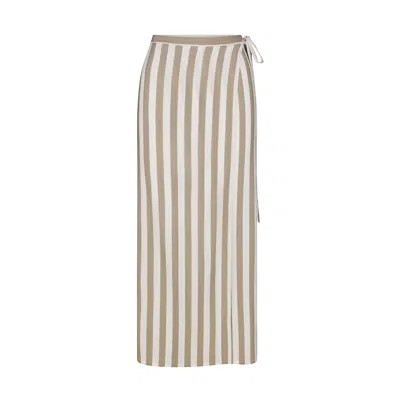 Anemos Wrap Maxi Skirt In Stripe