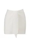 Anemos Wrap Mini Skirt Cover Up In Linen Cupro Blend In White